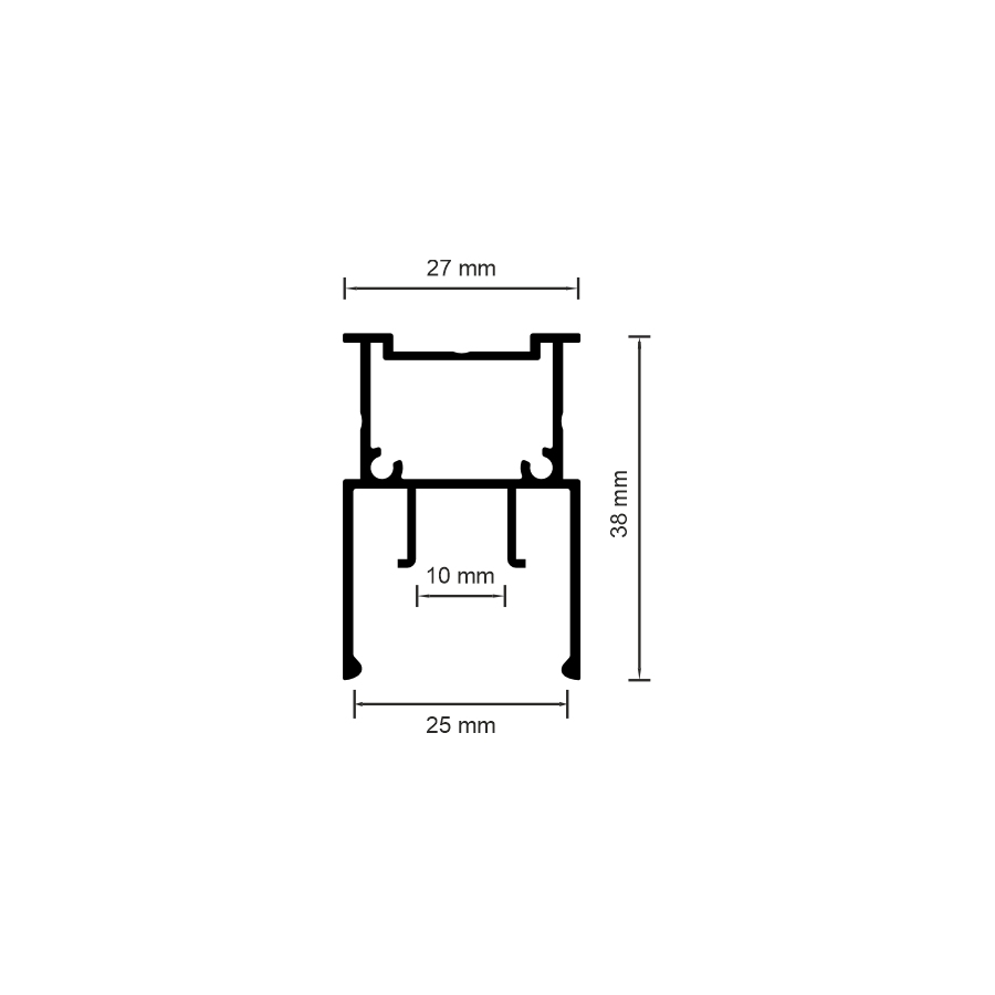 06-13 PROFIL LED «LINIA ŚWIETLNA» Z KLOSZEM 25MM