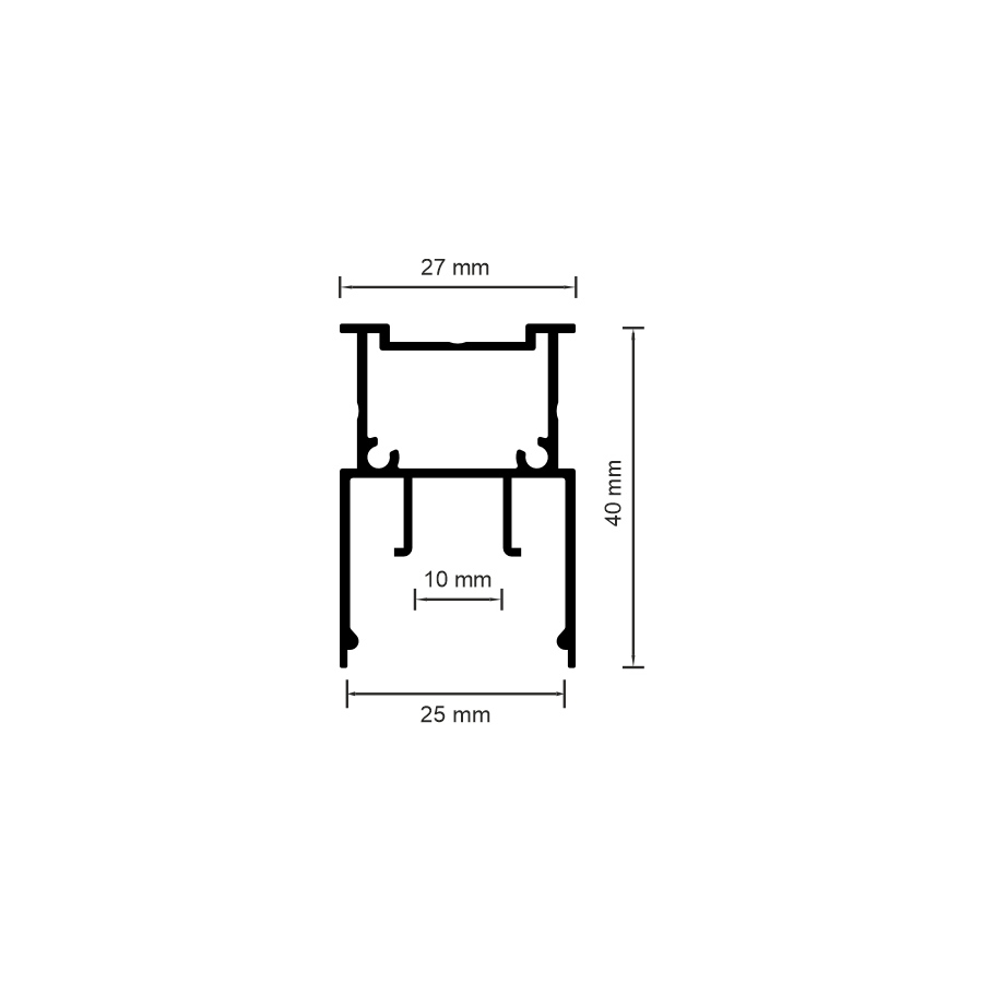 06-13 DEEP PROFIL LED «LINIA ŚWIETLNA» Z KLOSZEM 25MM