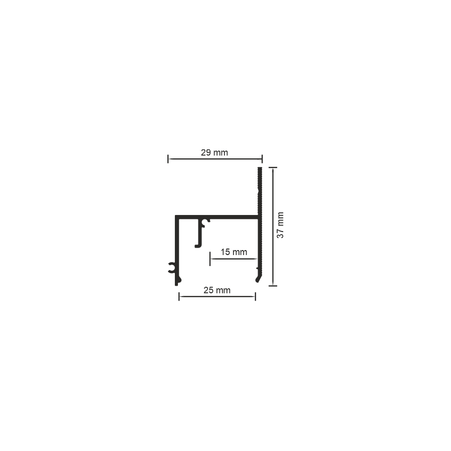06-14 DEEP PROFIL KONTUR LED Z KLOSZEM 25MM (PRZYŚCIENNY)