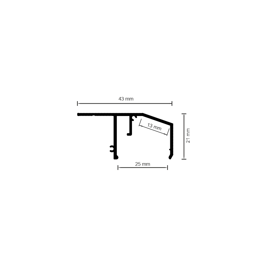 06-15 PROFIL KONTUR LED Z KLOSZEM 25MM (SUFITOWY)