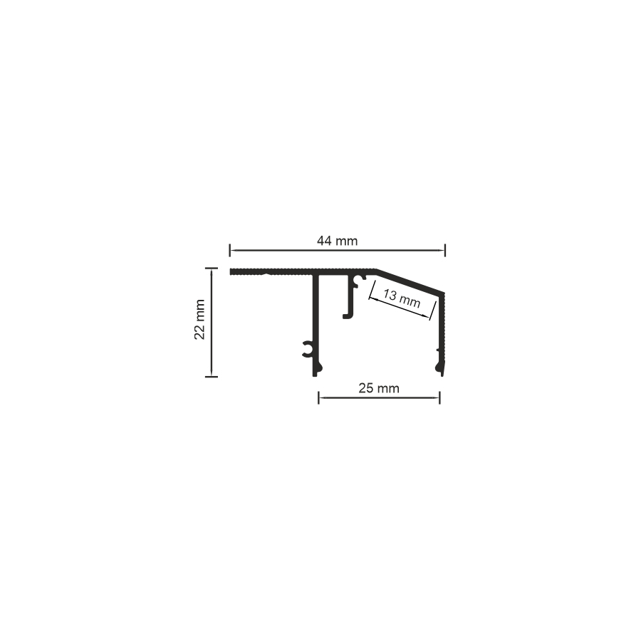 06-15 DEEP PROFIL KONTUR LED Z KLOSZEM 25MM (SUFITOWY)