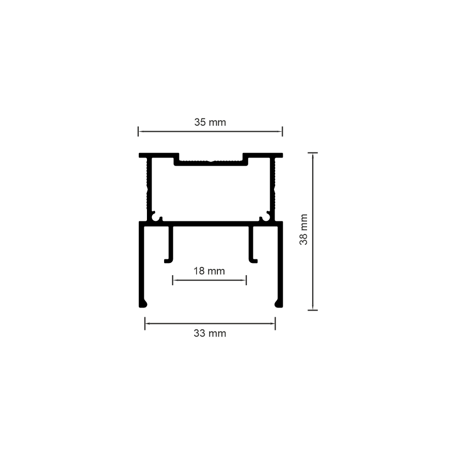 06-19 PROFIL LED «LINIA ŚWIETLNA» Z KLOSZEM 33MM