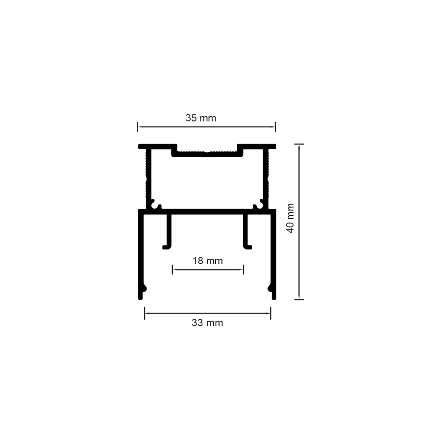 06-19 DEEP PROFIL LED «LINIA ŚWIETLNA» Z KLOSZEM 33MM