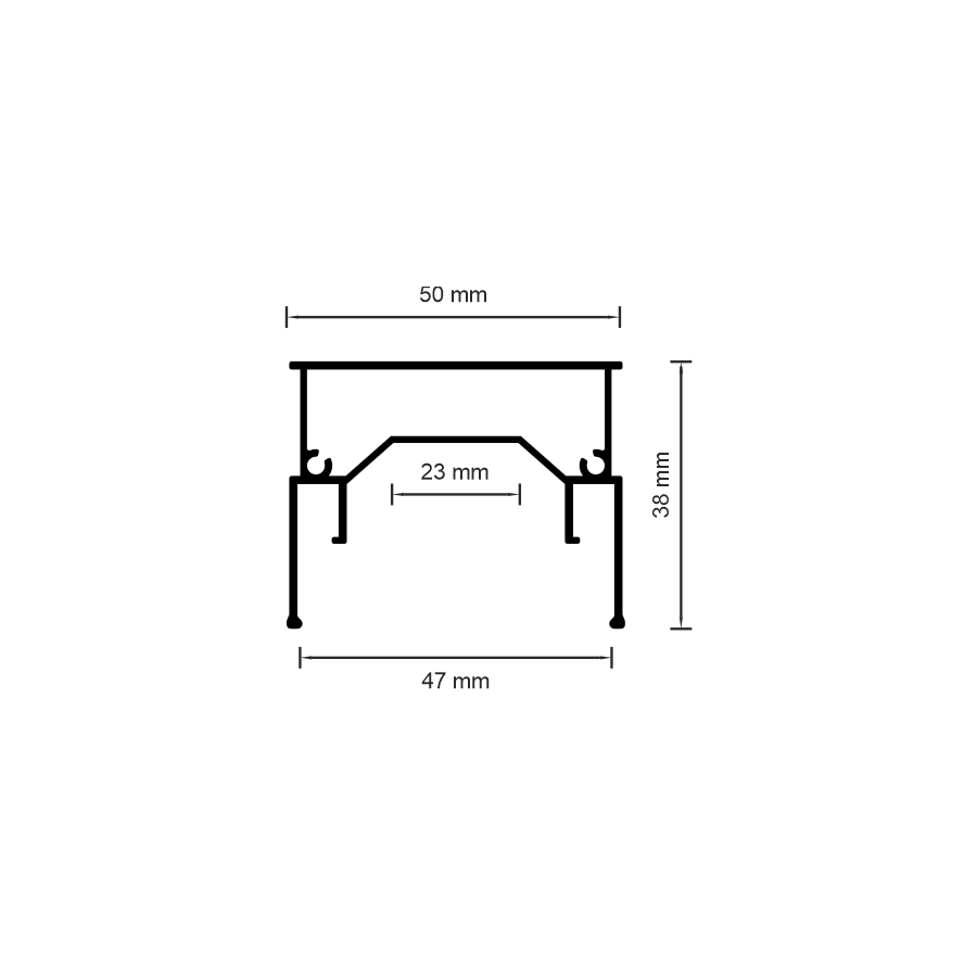 06-8 PROFIL LED «LINIA ŚWITLNA» Z KLOSZEM 47MM