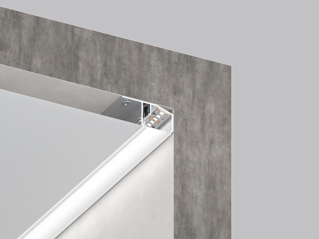 06-15 PROFIL KONTUR LED Z KLOSZEM 25MM (SUFITOWY)