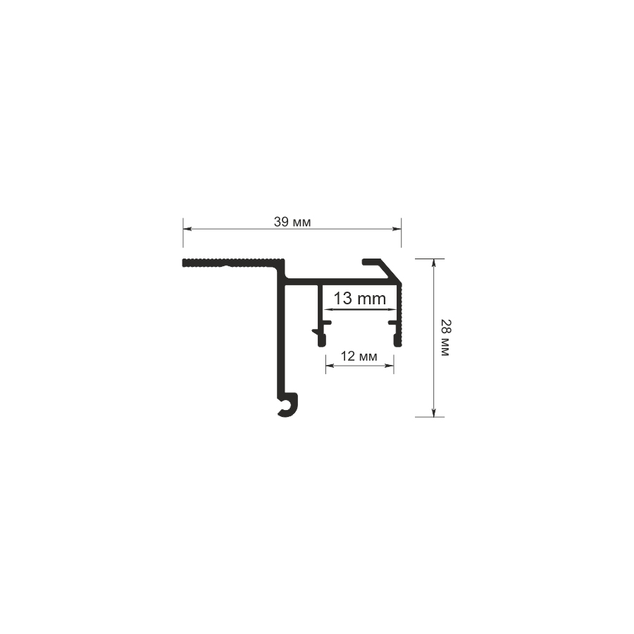 06-22 06-22 PROFIL DO MONTAŻU SUFITÓW PŁYWAJĄCYCH Z KLOSZEM 12MM (SUFITOWY)