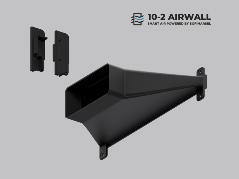 KOŁNIERZ KANAŁU WENTYLACYJNEGO + 2 ZAŚLEPKI DLA 10-2 AIRWALL