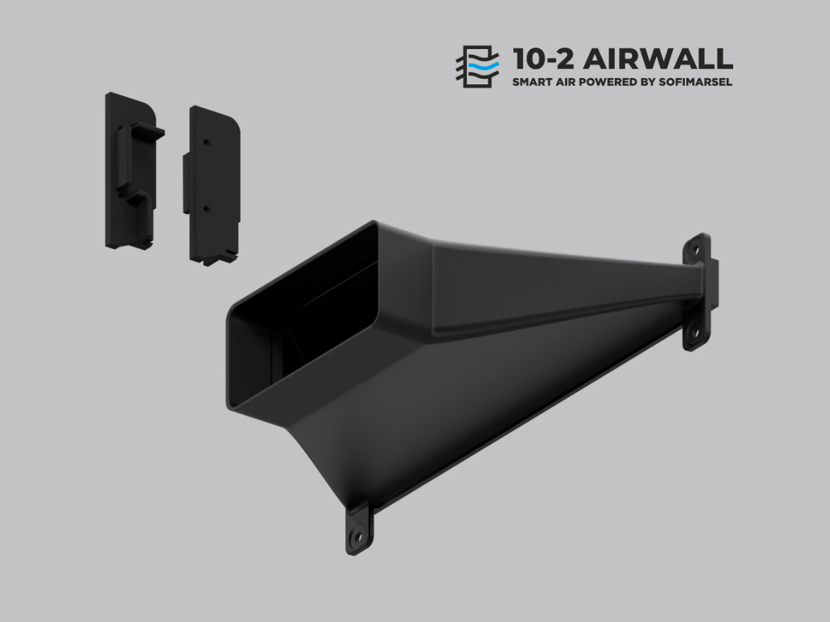 KOŁNIERZ KANAŁU WENTYLACYJNEGO + 2 ZAŚLEPKI DLA 10-2 AIRWALL